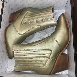 Gold ankle boots